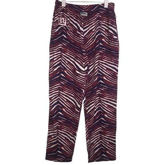 NFL NY Giants Zubaz Zebra Print Pants Hip Logo Track Pant Men Blue Red 2… - Picture 1 of 9